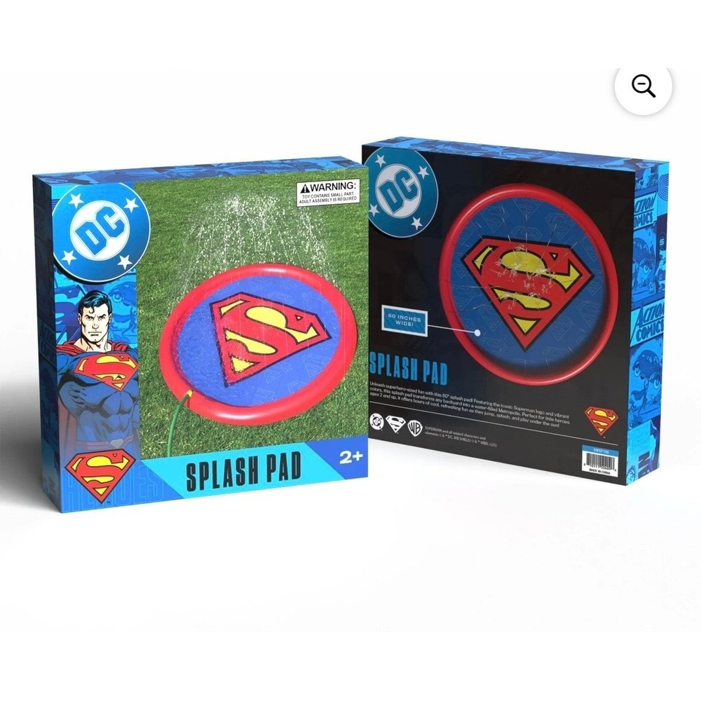DC Comics Superman Splash Pad Sprinkler Outdoor Water Toy 60 Inches Wide Kids